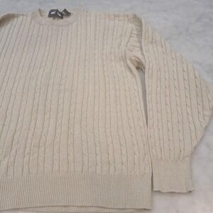 VTG Woods & Gray Cable Knit Cream Sweater Fishermancore Mens Sz XL Unisex Preppy